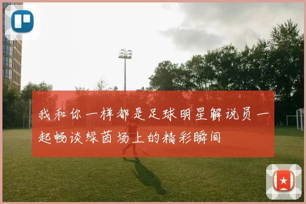我和你一样都是足球明星解说员一起畅谈绿茵场上的精彩瞬间